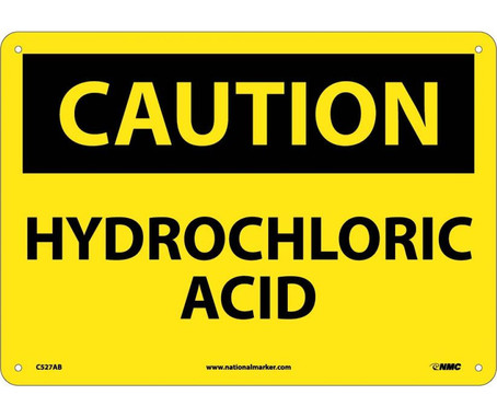 Caution: Hydrochloric Acid - 10X14 - .040 Alum - C527AB