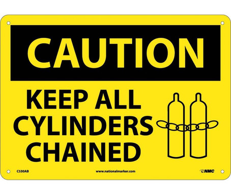 Caution: Keep All Cylinders Chained - Graphic - 10X14 - .040 Alum - C530AB