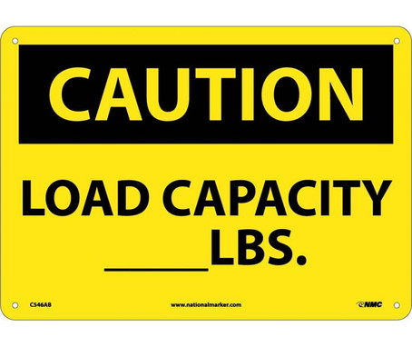 Caution: Load Capacity__Lbs. - 10X14 - .040 Alum - C546AB