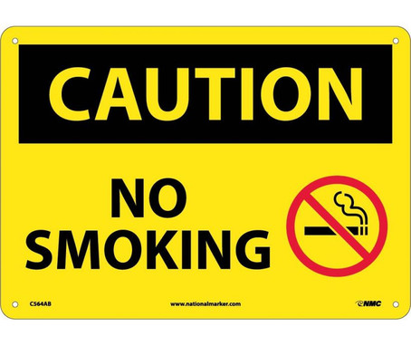 Caution: No Smoking - Graphic - 10X14 - .040 Alum - C564AB