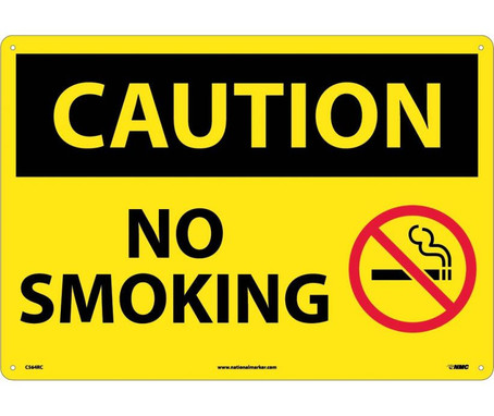 Caution: No Smoking - Graphic - 14X20 - Rigid Plastic - C564RC