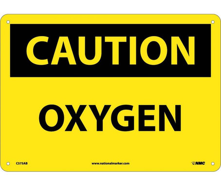 Caution: Oxygen - 10X14 - .040 Alum - C575AB