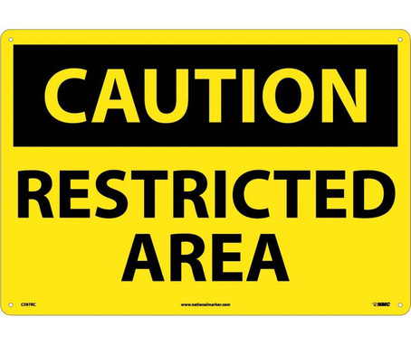 Caution: Restricted Area - 14X20 - Rigid Plastic - C597RC