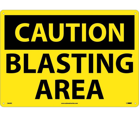 Caution: Blasting Area - 14X20 - Rigid Plastic - C663RC