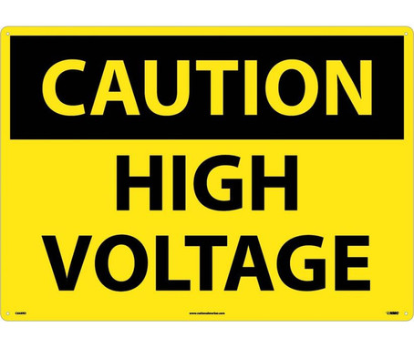 Caution: High Voltage - 20X28 - Rigid Plastic - C668RD