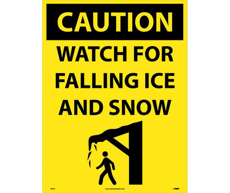 Caution: Watch For Falling Ice And Snow - 32 X 24 - Corrugated Plastic - C749F