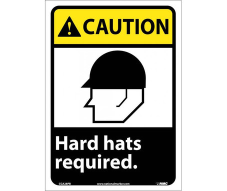 Caution: Hard Hats Required - 14X10 - PS Vinyl - CGA28PB