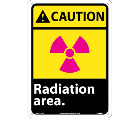 Caution: Radiation Area - 14X10 - .040 Alum - CGA32AB