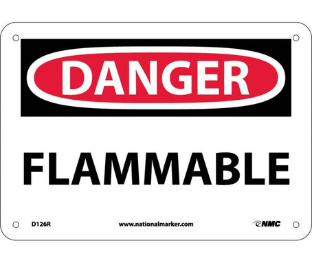 Danger: Flammable - 7X10 - Rigid Plastic - D126R