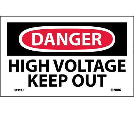 Danger: High Voltage Keep Out - 3X5 - PS Vinyl - Pack of 5 - D139AP