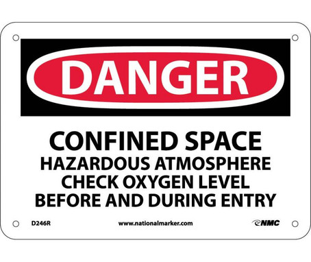 Danger: Confined Space Hazardous Atmosphere - 7X10 - Rigid Plastic - D246R