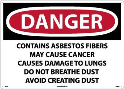 Label - Danger: Contains Asbestos Fibers May Cause Cancer Causes  Do Not Breathe Dust Avoid Creating Dust - 20 X 28 - PS Vinyl - SPD24PD