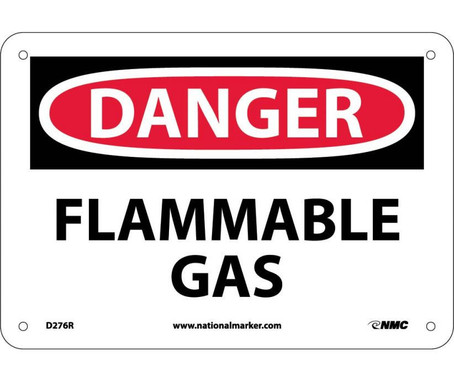 Danger: Flammable Gas - 7X10 - Rigid Plastic - D276R