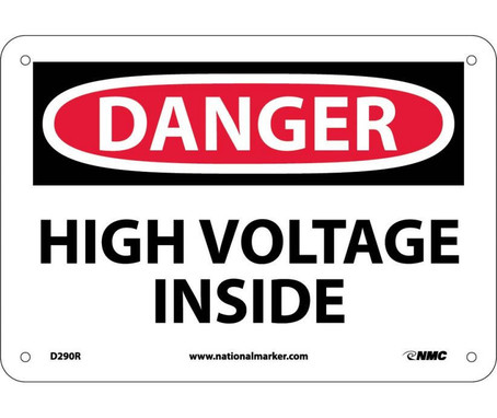 Danger: High Voltage Inside - 7X10 - Rigid Plastic - D290R