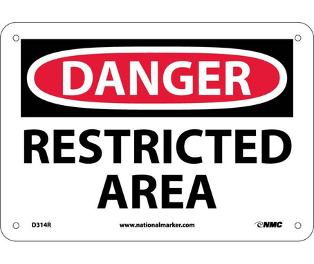 Danger: Restricted Area - 7X10 - Rigid Plastic - D314R