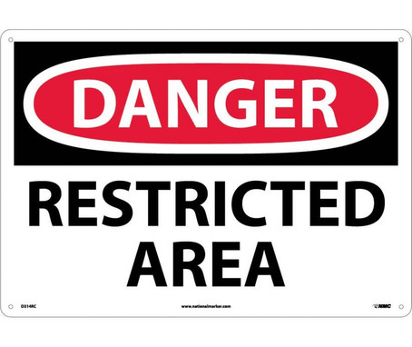 Danger: Restricted Area - 14X20 - Rigid Plastic - D314RC