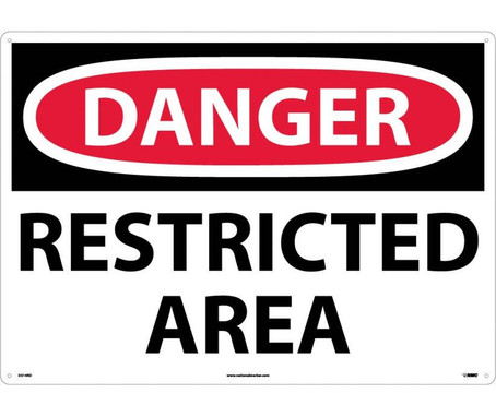 Danger: Restricted Area - 20X28 - Rigid Plastic - D314RD