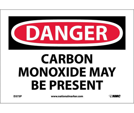 Danger: Carbon Monoxide May Be Present - 7X10 - PS Vinyl - D375P