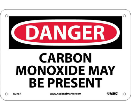 Danger: Carbon Monoxide May Be Present - 7X10 - Rigid Plastic - D375R