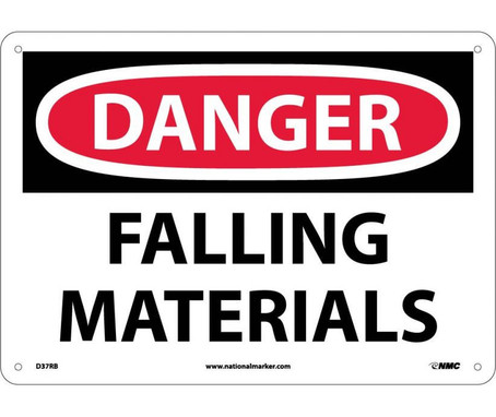 Danger: Falling Materials - 10X14 - Rigid Plastic - D37RB