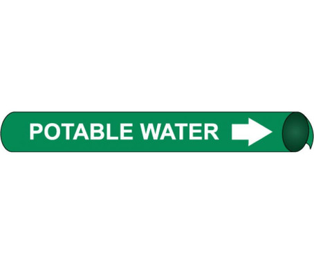 Pipemarker Precoiled - Potable Water W/G - Fits 3 3/8"-4 1/2" Pipe - D4084