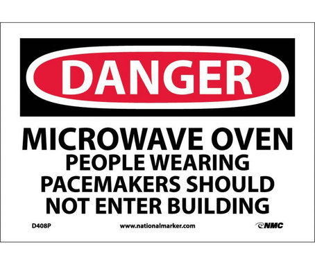 Danger: Microwave Oven People Wearing Pacemakers - 7X10 - PS Vinyl - D408P