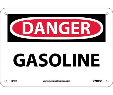 Danger: Gasoline - 7X10 - Rigid Plastic - D40R