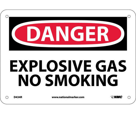 Danger: Explosive Gas No Smoking - 7X10 - Rigid Plastic - D434R