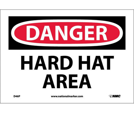 Danger: Hard Hat Area - 7X10 - PS Vinyl - D46P