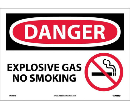Danger: Explosive Gas No Smoking - Graphic - 10X14 - PS Vinyl - D519PB