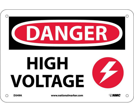 Danger: High Voltage - Graphic - 7X10 - .040 Alum - D549A