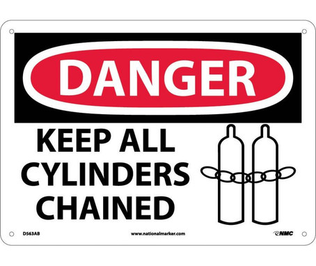 Danger: Keep All Cylinders Chained - Graphic - 10X14 - .040 Alum - D563AB