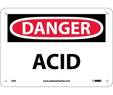 Danger: Acid - 7X10 - Rigid Plastic - D5R