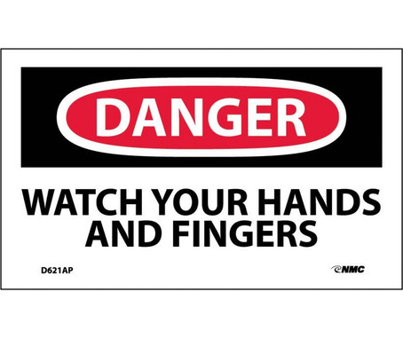 Danger: Watch Your Hands And Fingers - 3X5 - PS Vinyl - Pack of 5 - D621AP