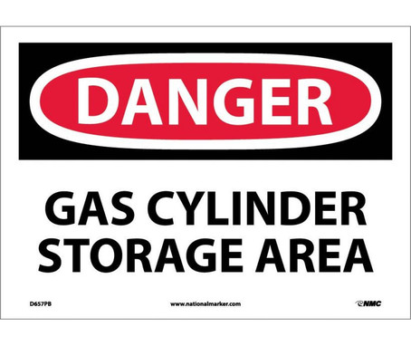 Danger: Gas Cylinder Storage Area - 10X14 - PS Vinyl - D657PB