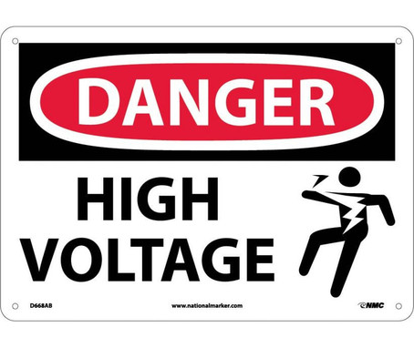 Danger: High Voltage (Graphic) - 10X14 - .040 Alum - D668AB