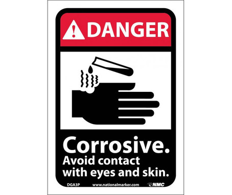 Danger: Corrosive Avoid Contact With Eyes And Skin (W/Graphic) - 10X7 - PS Vinyl - DGA3P