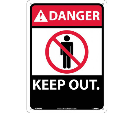 Danger: Keep Out - 14X10 - .040 Alum - DGA49AB