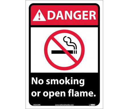 Danger: No Smoking Or Open Flame - 14X10 - PS Vinyl - DGA53PB
