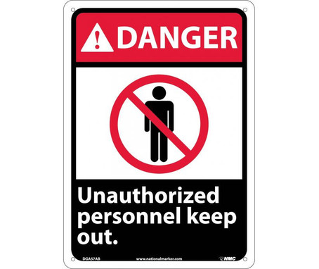 Danger: Unauthorized Personnel Keep Out - 14X10 - .040 Alum - DGA57AB