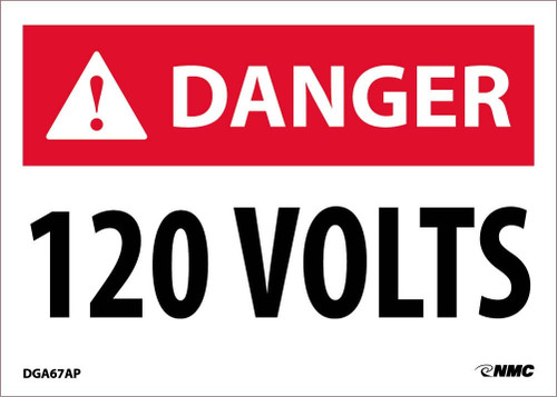 Danger: 120 Volts - 2.5X3.5 - PS Vinyl - Pack of 5 - DGA67AP