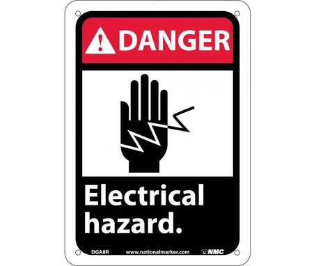 Danger: Electrical Hazard (W/Graphic) - 10X7 - Rigid Plastic - DGA8R