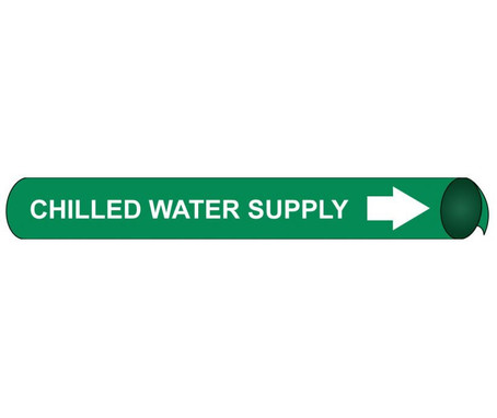 Pipemarker Precoiled - Chilled Water Supply W/G - Fits 4 5/8"-5 7/8" Pipe - E4015
