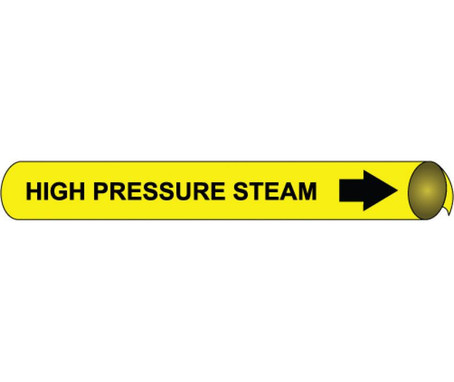 Pipemarker Precoiled - High Pressure Steam B/Y - Fits 4 5/8"-5 7/8" Pipe - E4059