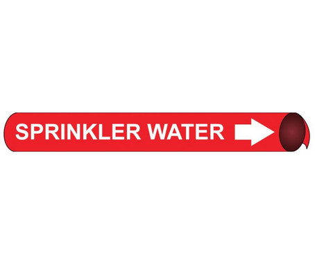 Pipemarker Precoiled - Sprinkler Water W/R - Fits 4 5/8"-5 7/8" Pipe - E4096