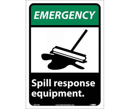 Emergency - Spill Response Equipment (W/Graphic) - 14X10 - PS Vinyl - EGA1PB