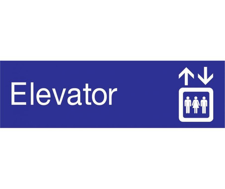 Engraved - Elevator - Graphic - 3X10 - Blue - 2Ply Plastic - EN11BL