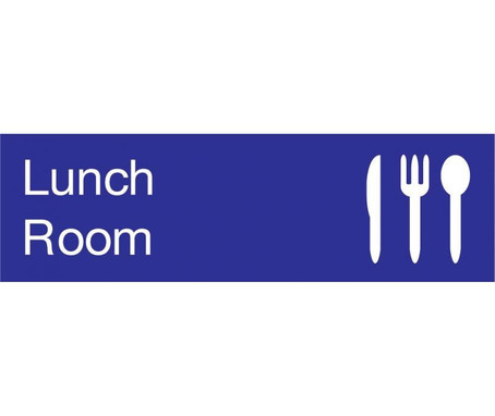 Engraved - Lunch Room - Graphic - 3X10 - Blue - 2Ply Plastic - EN13BL