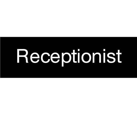 Engraved - Receptionist - 3X10 - Black - 2Ply Plastic - EN18BK