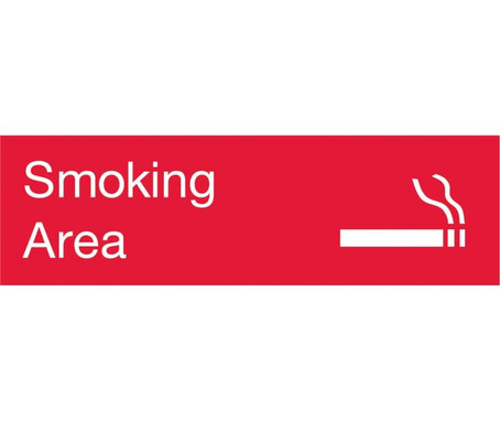 Engraved - Smoking Area - Graphic - 3X10 - Red - 2Ply Plastic - EN21R